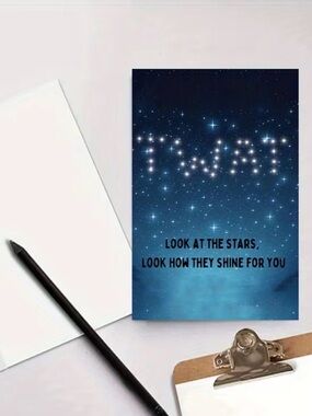 Funny Adult Card - Blue Starry Greeting Card with 'Look at the Stars'
